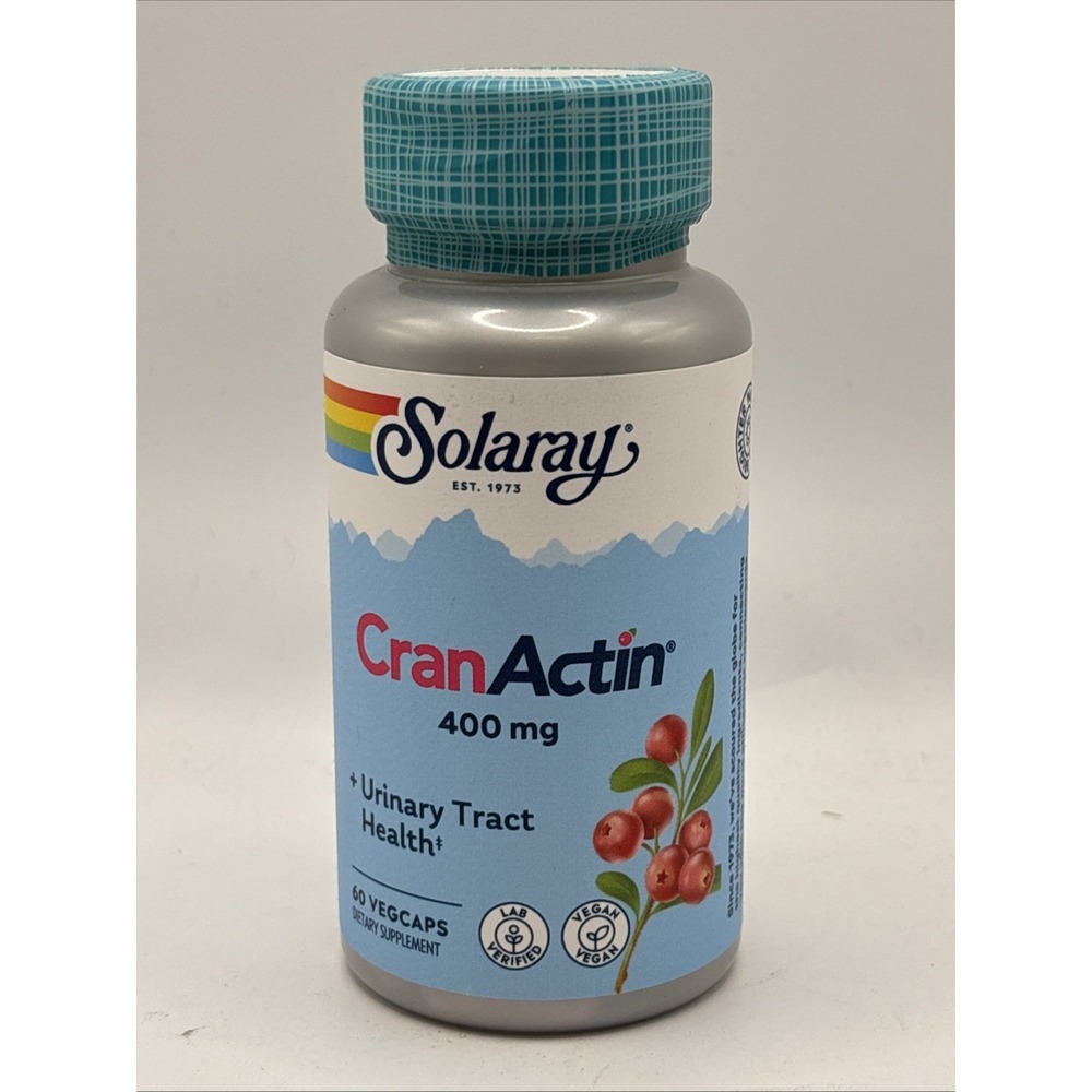 CranActin 400 mg 60 Veg Caps By Solaray New / Sealed, BB 03/28